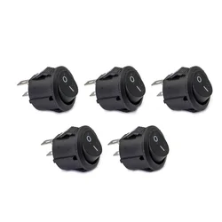 5 pcs/10pcs  16mm diameter small round rocker switch black mini round black 2-pin embedded ON OFF rocker switch positio