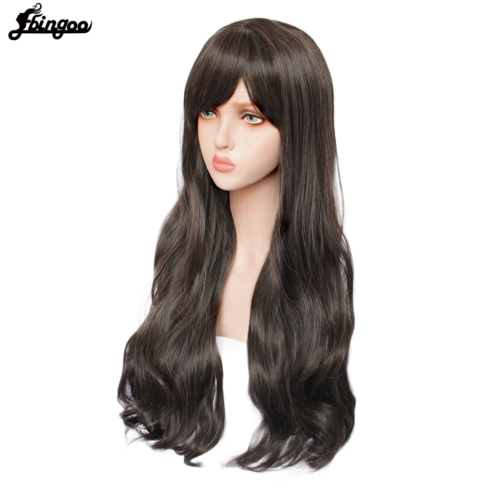 Ebingoo Tohsaka Rin Cosplay Wig Fate Grand Long Black Wave Hair Wig with Double Ponytail Synthetic Heat Resistant Fiber Wig