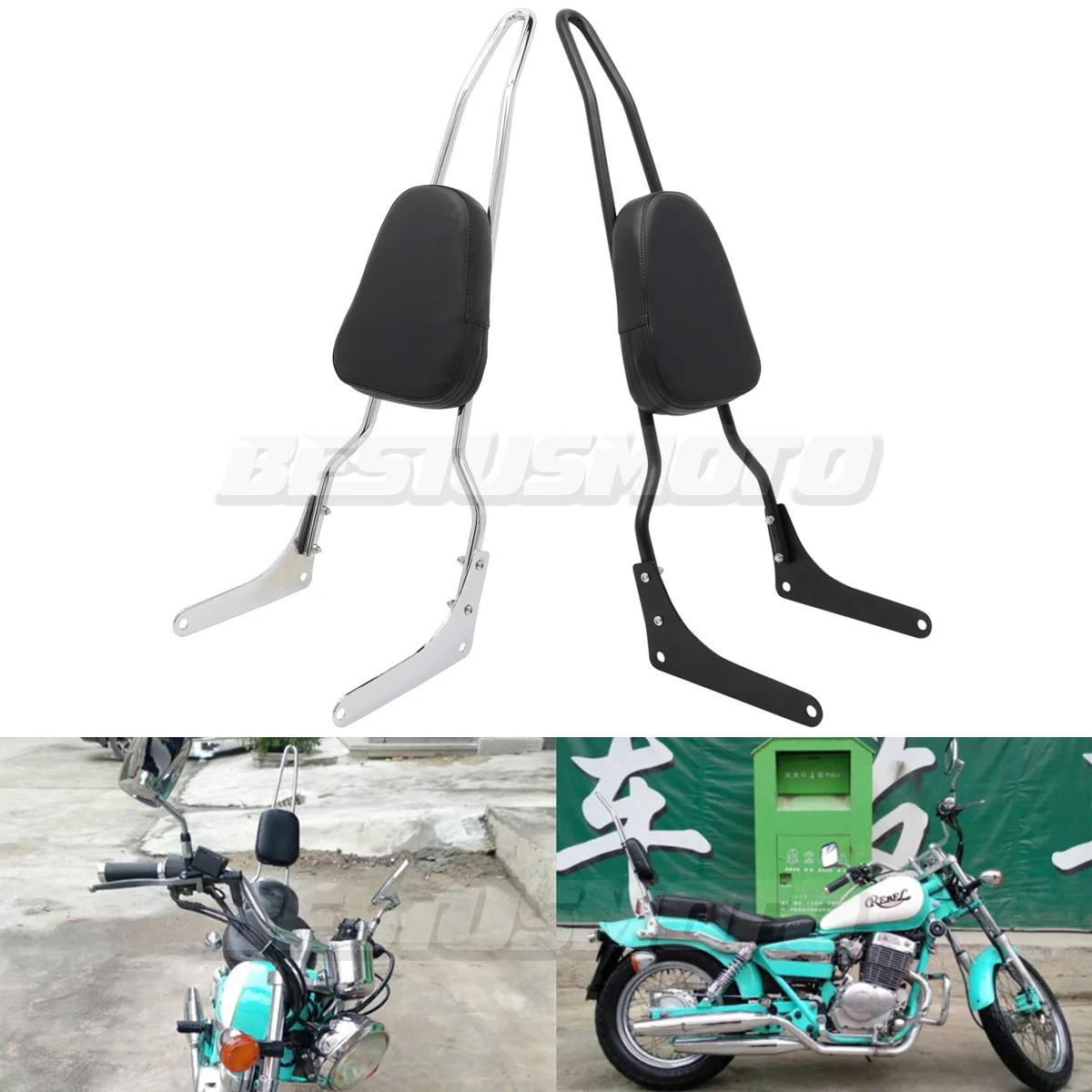 Motorcycle Rear Passenger Backrest Sissy Bar For Honda Rebel 250 CA250 CMX250 CMX250C All Year