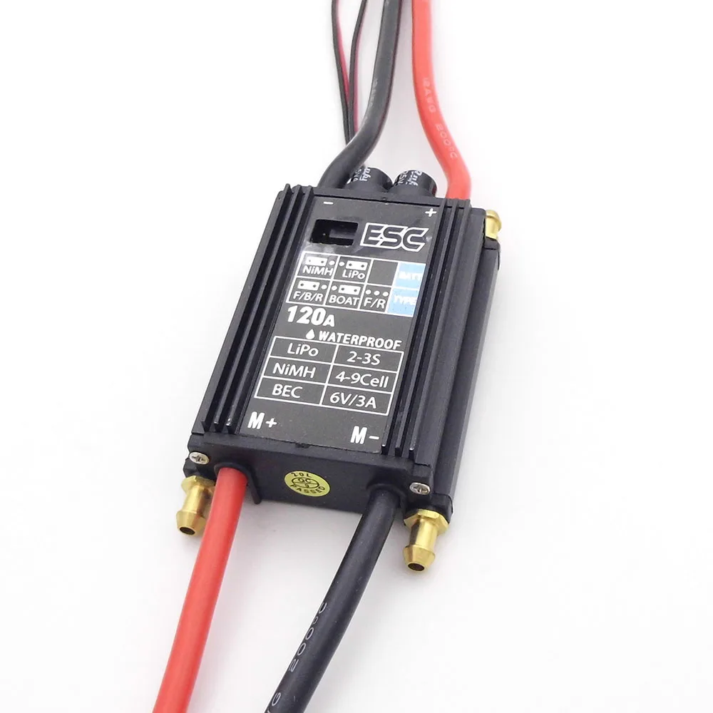 3S 120A ESC แปรงมอเตอร์ควบคุมความเร็ว2-Ways ไปข้างหน้าสำหรับ RC เรือลากจูง Fishling เหยื่อเรือ cruise Marine