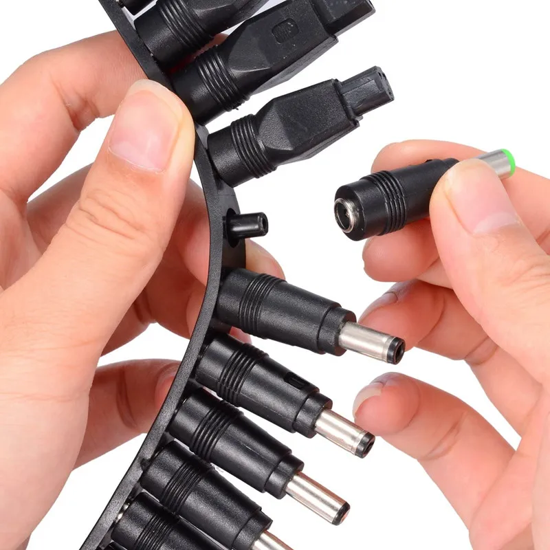 Adaptador de corriente Universal de 5,5mm x 2,1mm, kit de conectores de puntas de CC y CA para Lenovo Thinkpad, juegos de enchufes de fuente de alimentación de ordenador portátil, 34 Uds./8 Uds.