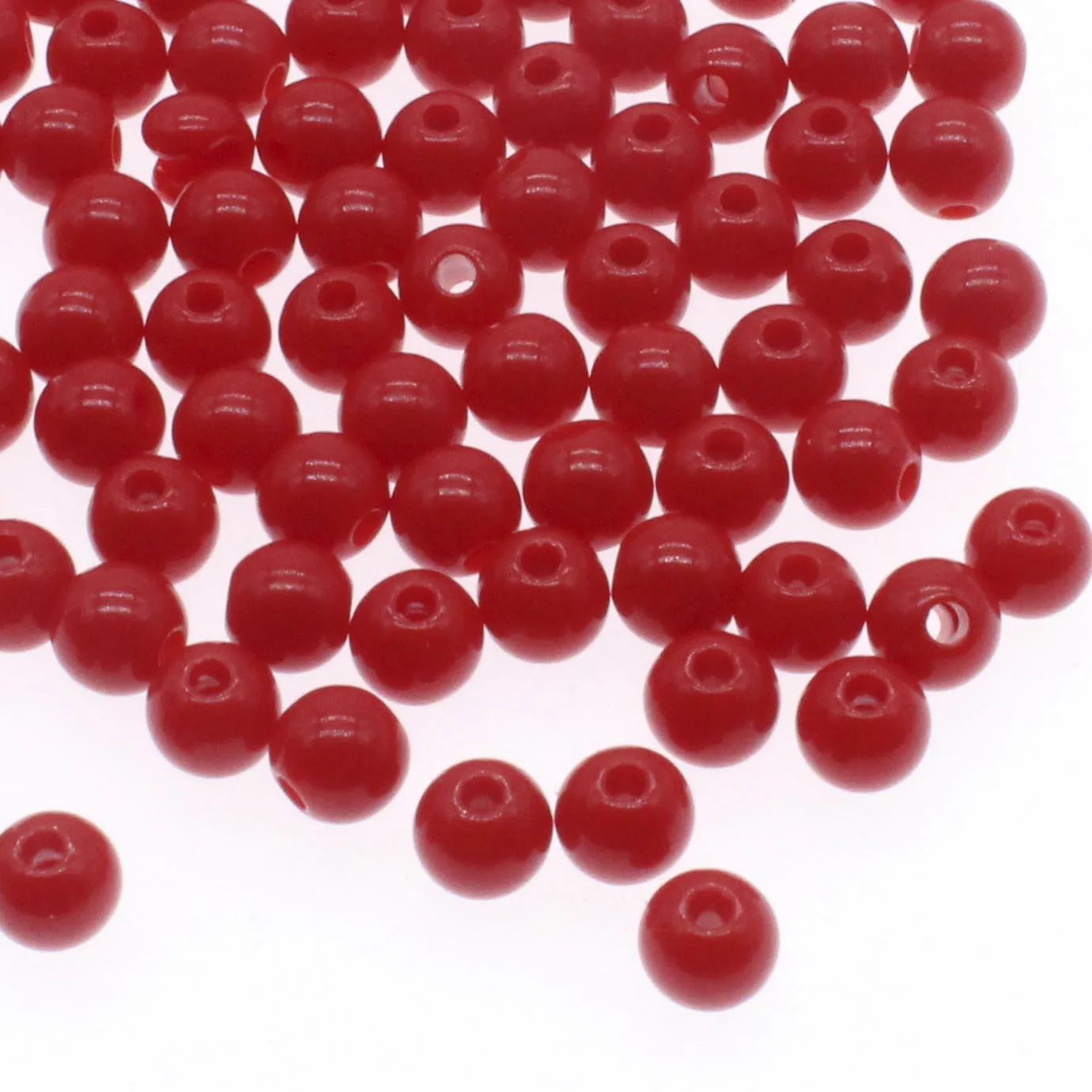 CHONGAI 200Pcs 6mm Red Acrylic Round Ball Spacer Beads For Jewelry Making DIY Jewelry Accessories For Handicrafts