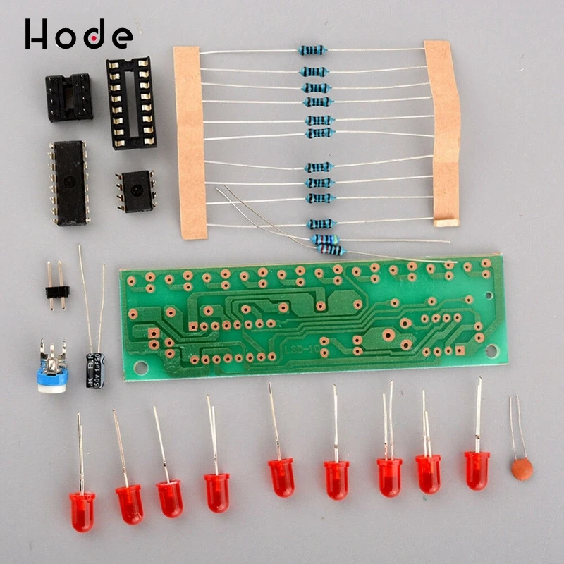 NE555 & CD4017 LED Light Chaser Sequencer Follower Scroller Module DIY Kit Red