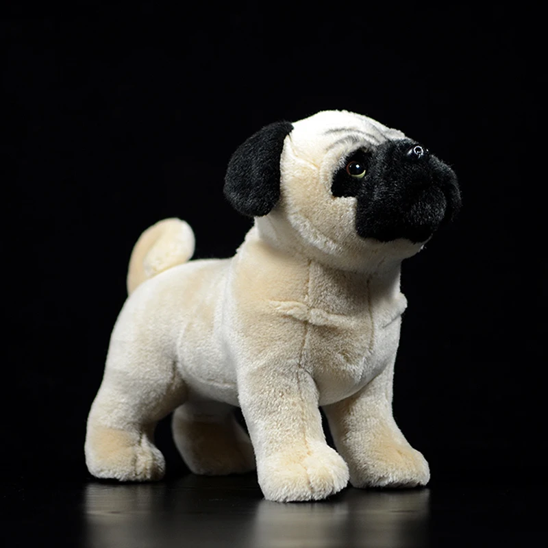 Original Pug Dog Yellow Soft Stuffed Plush Toys Cute Children Kids Gift Realistic Lifelike Animals Dolls Canis lupus familiaris