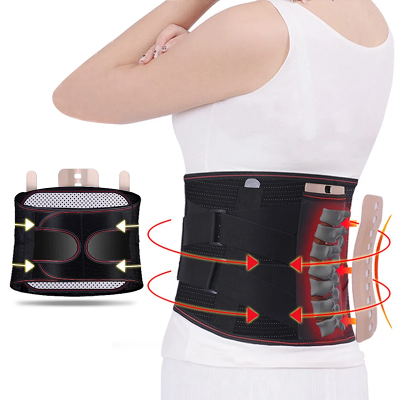 Lumbar Support Belt Lumbar Disc Herniation Medica Strain Pain Relief Waist Back Lumbar Spine Brace Men Adjustable Elastic Fixed