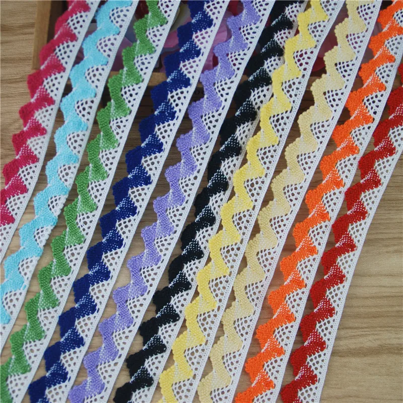 20mm Cotton Lace Trim Colorful Fabric Sewing Accessories Cloth Wedding Dress Decoration Ribbon Craft Supplies 5yards LC031