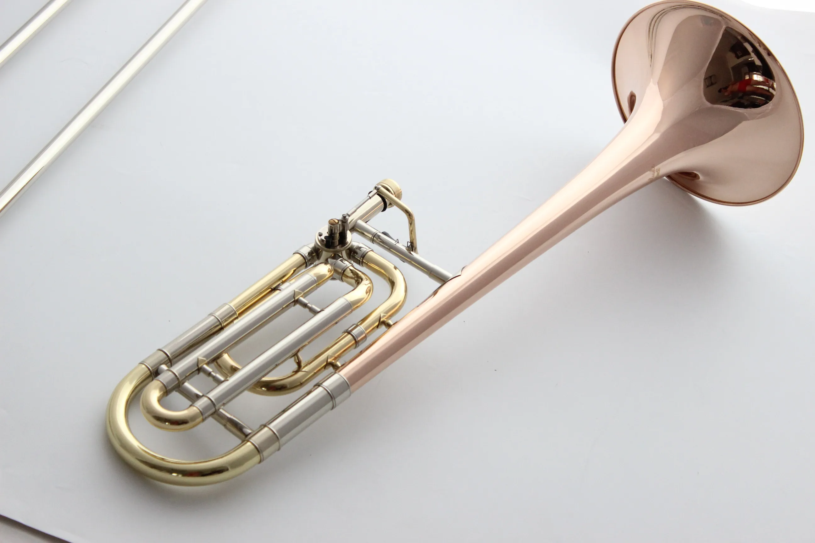 Música fancier club tb200b step-up bb/f tenor trombone fósforo instrumentos musicais de cobre profesional trombone caso bocal