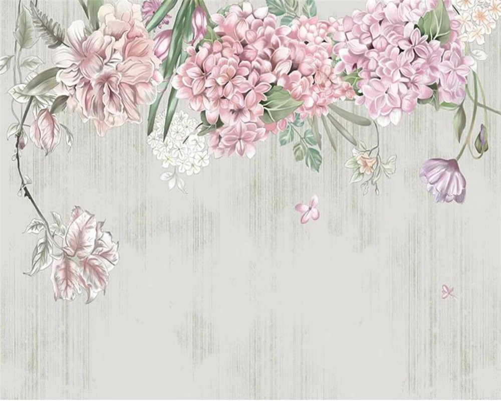 Custom mural Nordic Hand painted tropical plants flowers and birds indoor Wallpaper Background Wall Decorative 3d wallpaper