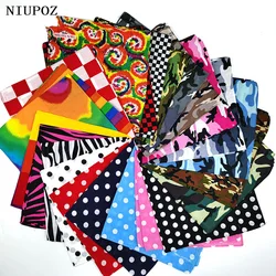 Bufanda cuadrada de colores degradados para hombres/niños/niñas, bandana de algodón, estilo hip hop, con diseño de remolino de arcoiris, para regalos