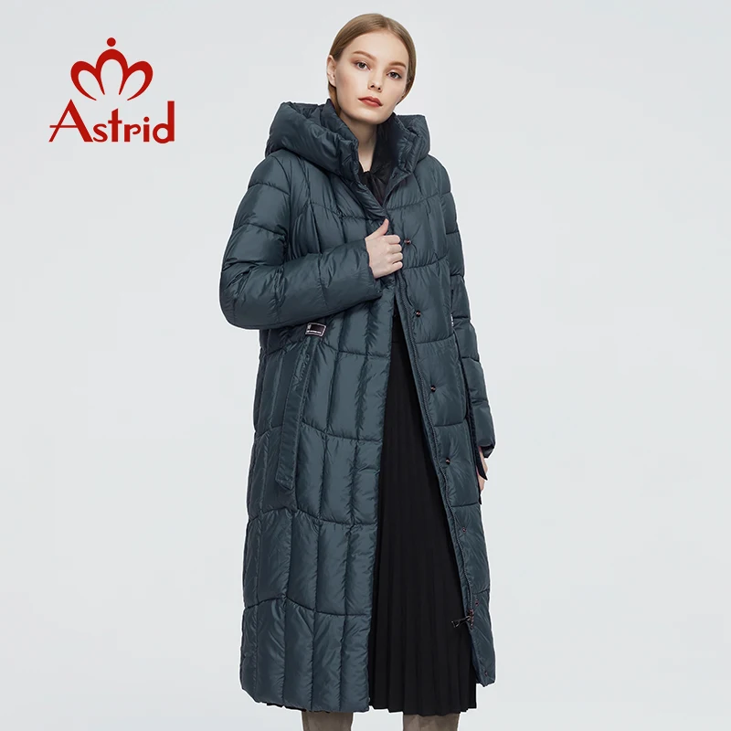 Astrid 2022 New Winter Women\'s coat women long warm parka Plaid fashion thick Jacket hooded Bio-Down female clothing Design 9546