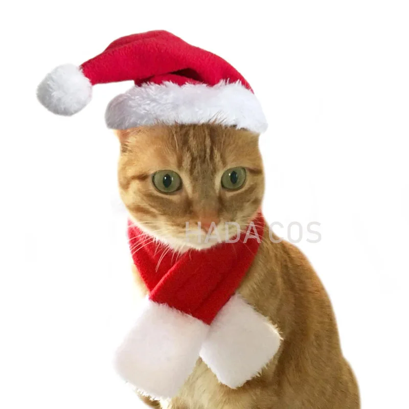 Decoraciones navideñas para mascotas, ropa para gatos, perros, Santa, bufanda roja, sombrero, Feliz Navidad, Año Nuevo, regalos de Navidad, Natale, Noel, Kerst, 2022