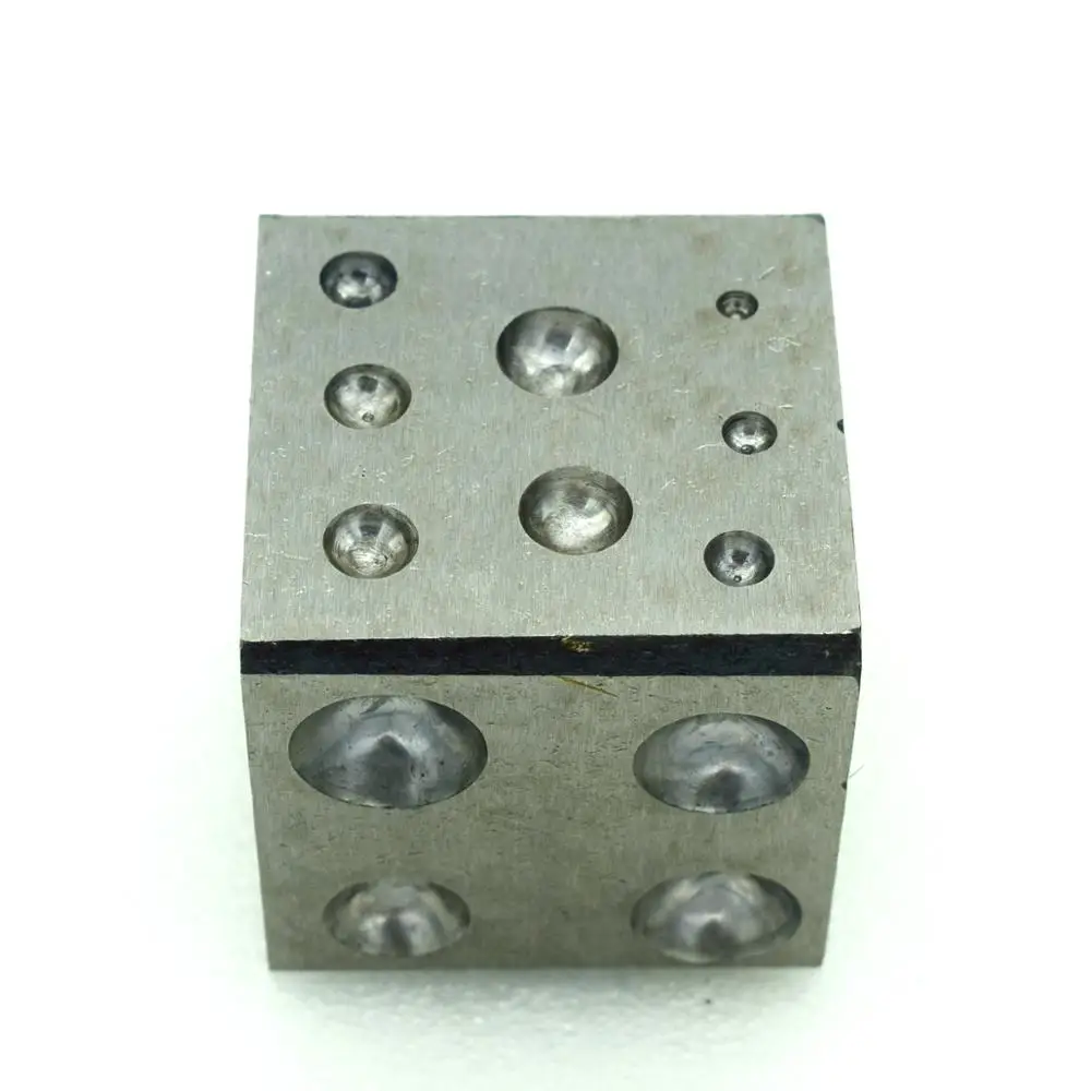 

Jewellers Square Dapping Block With 18 Round Cavities Forming Doming Steel Craft Jewelry Making Tools Size 2 - 35mm