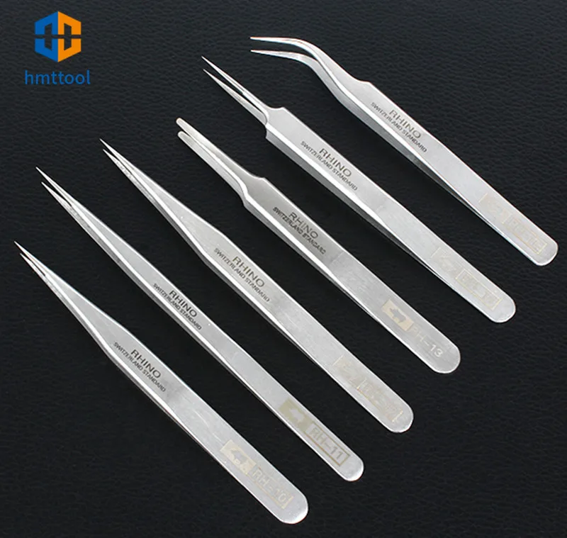 Anti-Acid High-Precision Super Hard Sharp Japan RHINO RH Tweezers Set  For Repair Watch or Pick Bird Nest/Small Items Tools