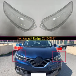 Car Headlamp Lens Cover Light Caps For Renault Kadjar 2016 2017 Replacement Auto Glass Shell ( Only Fit The LED Headlight )
