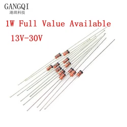 50PCS 1W Zener Diode 1N4743A/13V 1N4744A/15V 1N4745A/16V 1N4746A/18V 1N4747A/20V 1N4748A/22V 1N4749A/24V 1N4750A/27V 1N4751A/30V