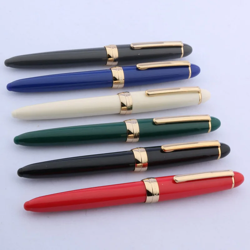 JINHAO NEW 992 color blue plastic Rotating lid Silver student fountain Pen