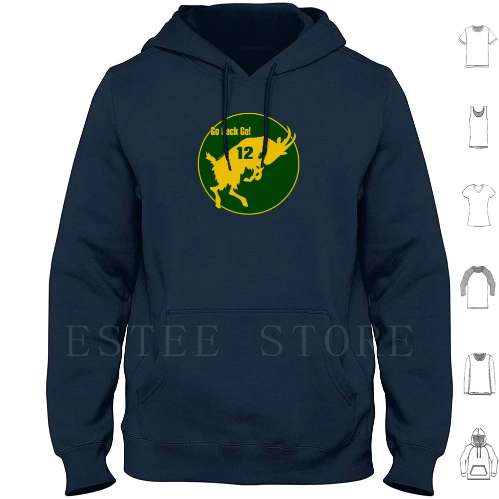 Goat Go Pack Go (Прозрачные) Толстовки с длинным рукавом Gopackgo Go Pack Go Pack Lambeau Green Bay Goat 12, зеленые