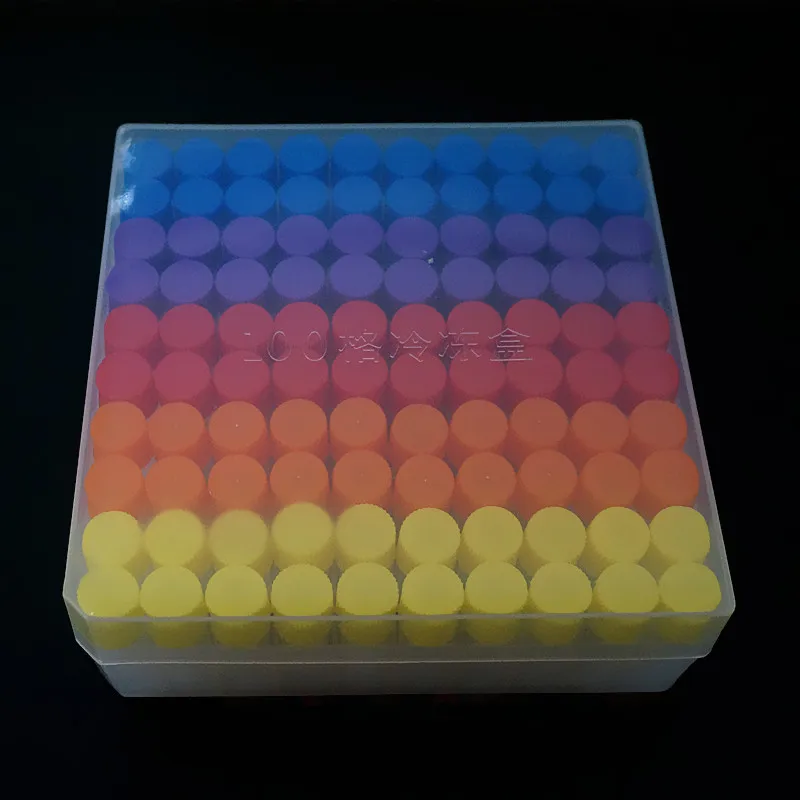 100 Pieces Plastic 1.8ml Freezing Tube + One Piece 100 Vents Plastic Freezing Tube Storage Box For Experiment