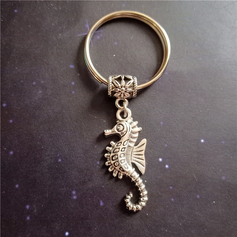 Hippocampus Keychain,Hippocampus Jewelry, Peculiar Keychain, Animal Keychain, Marine Life Gift