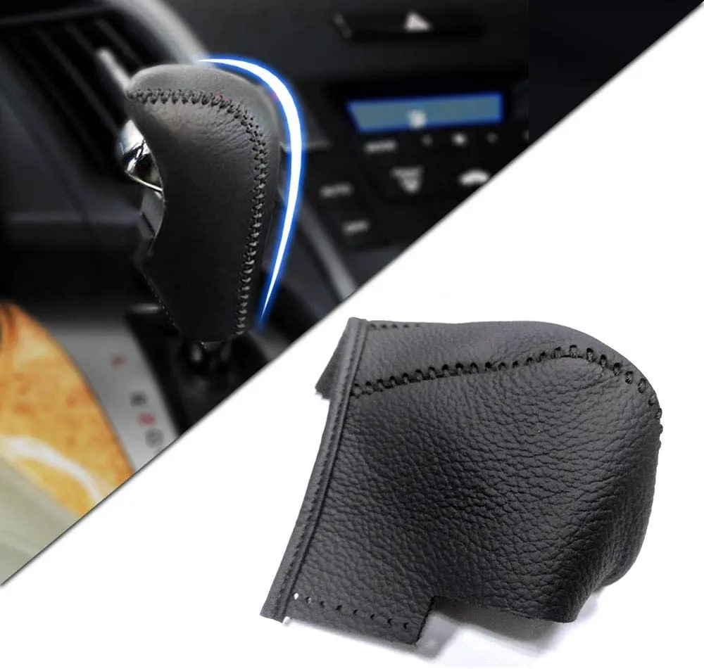 For Honda at Odyssey 09-15 Leather Car Gear Shift Knob Cover Non-Slip Gear Lever Stick Protector Black Type M