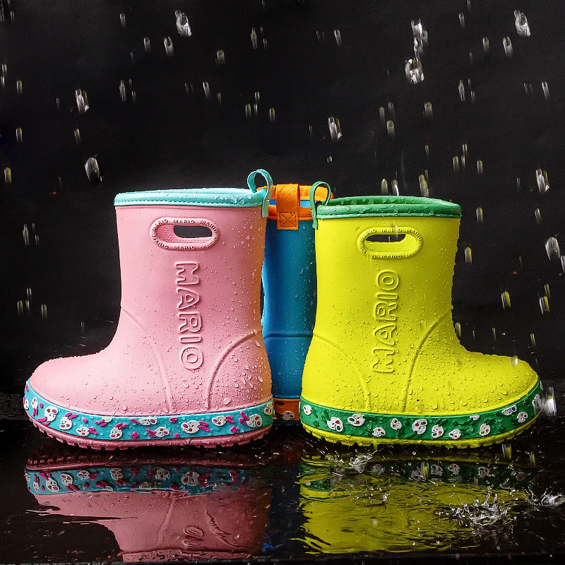 

Toddler Girl Rainboots Classic Waterproof Children's Shoes Kids Rain Boots EVA Baby Water Shoes Boy Rain Boots With Handle