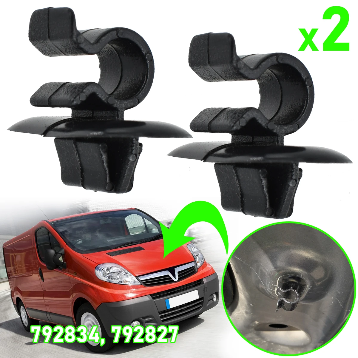 2x capô do carro haste suporte suporte clipe ficar braçadeira titular 792834 para vauxhall opel vivaro x83 2001 - 2014 fixador retentor