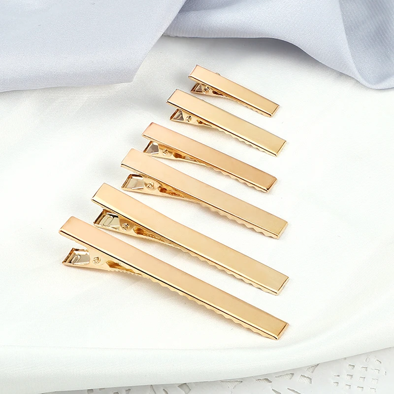 10Pcs/Lot Basic Metal Hair Clips Gold Silver Color Hairpins Fashion Simple Hair Alligator Clips For Women Hair Tools Accessories