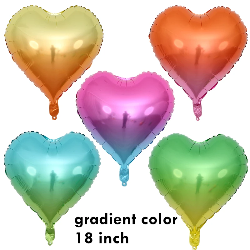 100pcs 18 inch Pearl pink Love Foil Heart Helium Balloons Wedding Birthday Party decor i love you marriage Globos Supplies