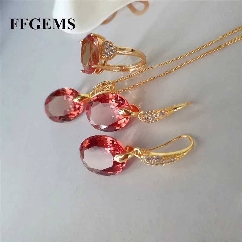 FFGems New Zultanite Jewelry Sets Created Gemstone Color Change Big Oval Earrings Ring Fashion for Women Party Birthday Gift