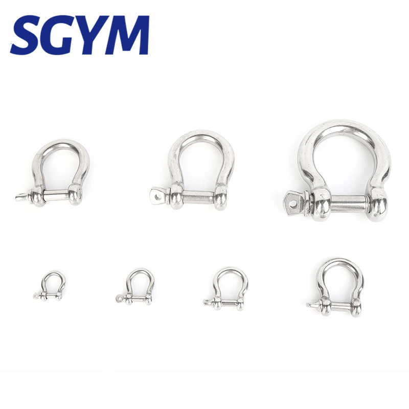 304 Stainless Steel Shackle Bow U-type High-Strength Lifting Ring Buckle Connection Fixed Chain M4 M5 M6 M8 M10 M12 M14 M16