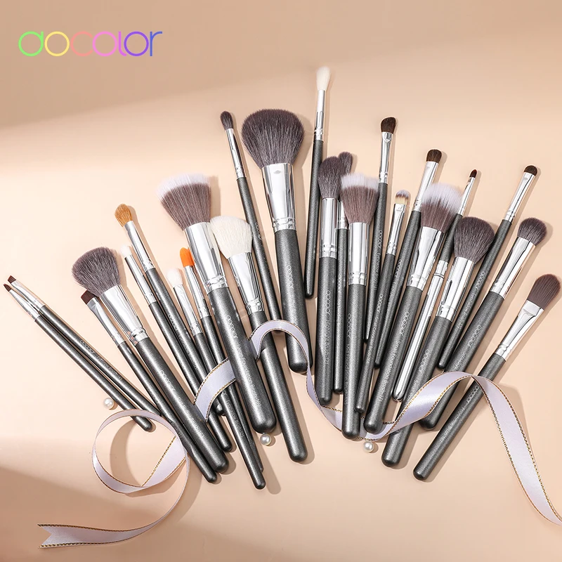 Docolor 25Pcs Make-Up Pinsel Set Natürliche Haar Foundation Powder Blush Lidschatten Gesicht Blending Make-up Pinsel