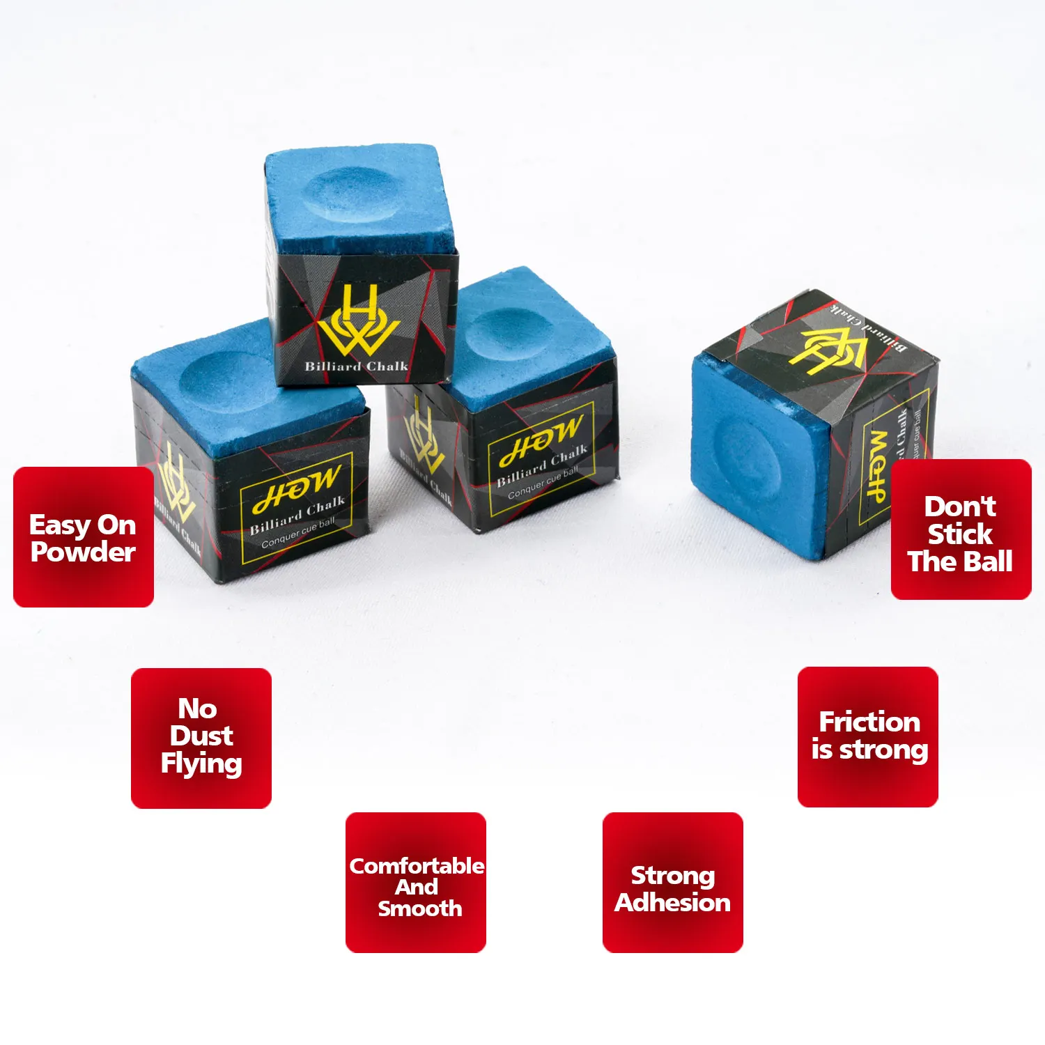 HOW Wet and dry pool chalk, dry powder, 2 pieces per box, snooker, cue stick, Billiard accessories, original