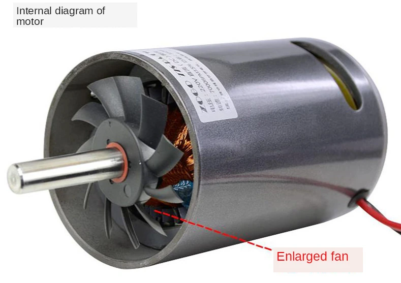 DC 220V 680W 7000 high-speed forward and reverse fan belt, electric drill motor drive bridge (double shaft)