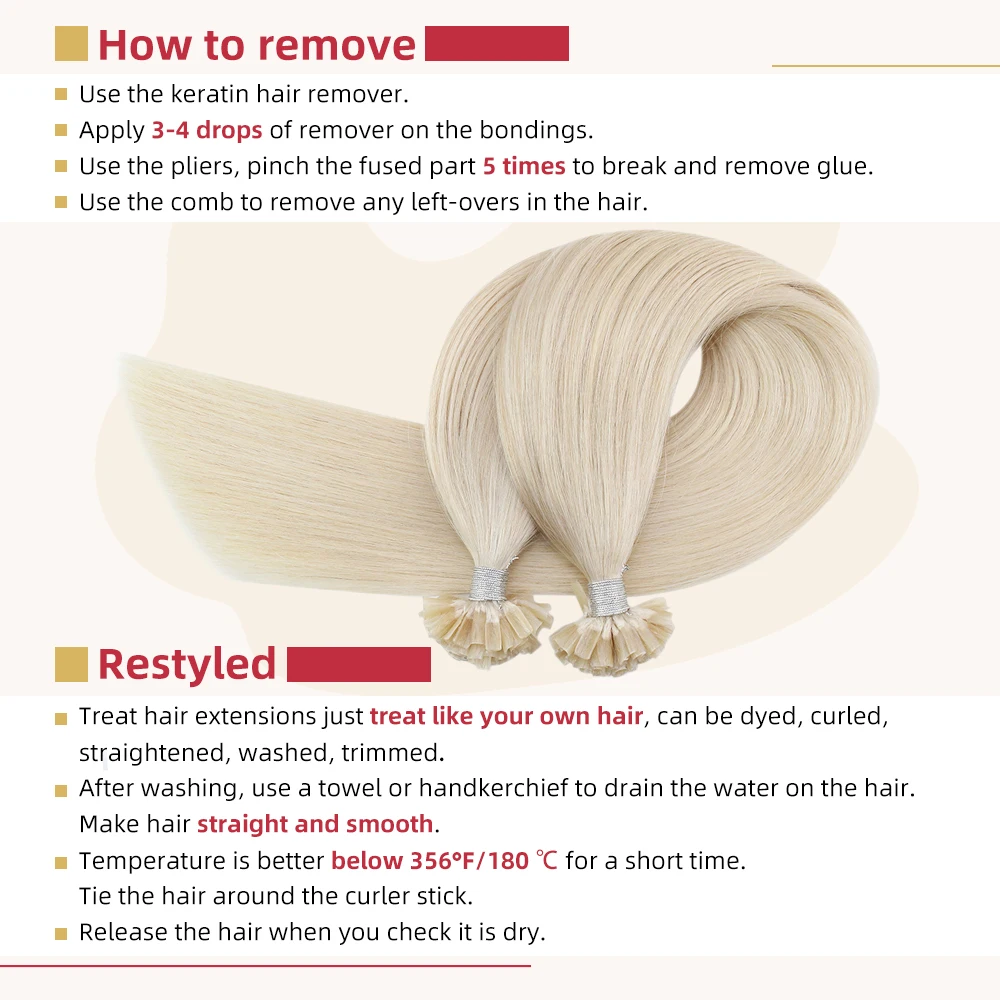 Moresoo U 팁 헤어 익스텐션 기계, 레미 인간 사전 접착 헤어, 브라질 천연 헤어 스트레이트 네일 팁, 케라틴, 14-22IN, 1 g/s