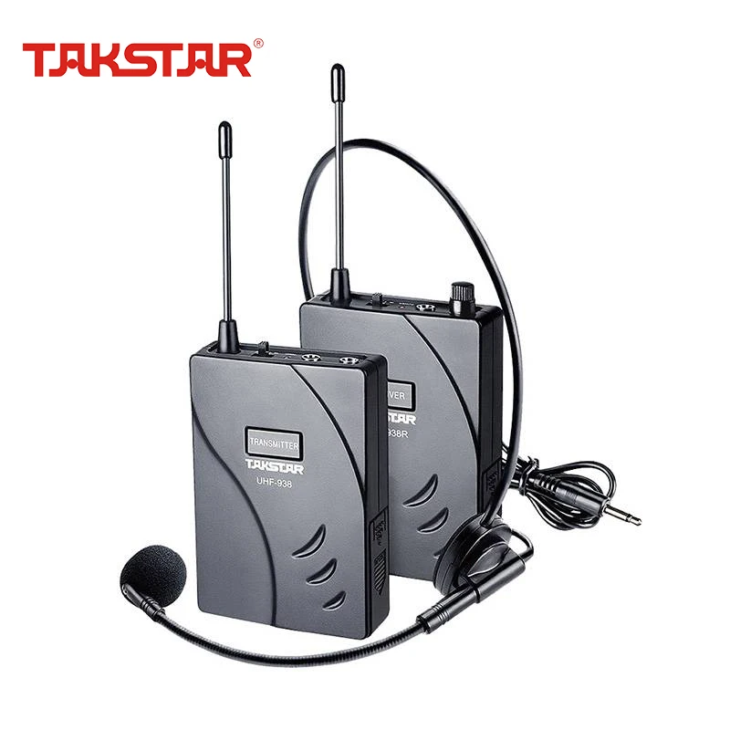 

Takstar UHF-938 Wireless Tour Guide System UHF Frequency Wireless Mic Transmitter Receiver MIC Earphone for Meeting Teaching