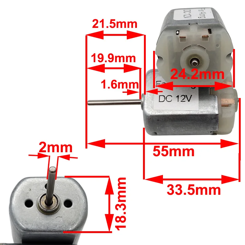 12V Micro DC High Speed Motor 11800RPM Use For Car Door Lock Electric Motor And Rear View Mirror 12 Volt Motors Or DIY Toys etc.