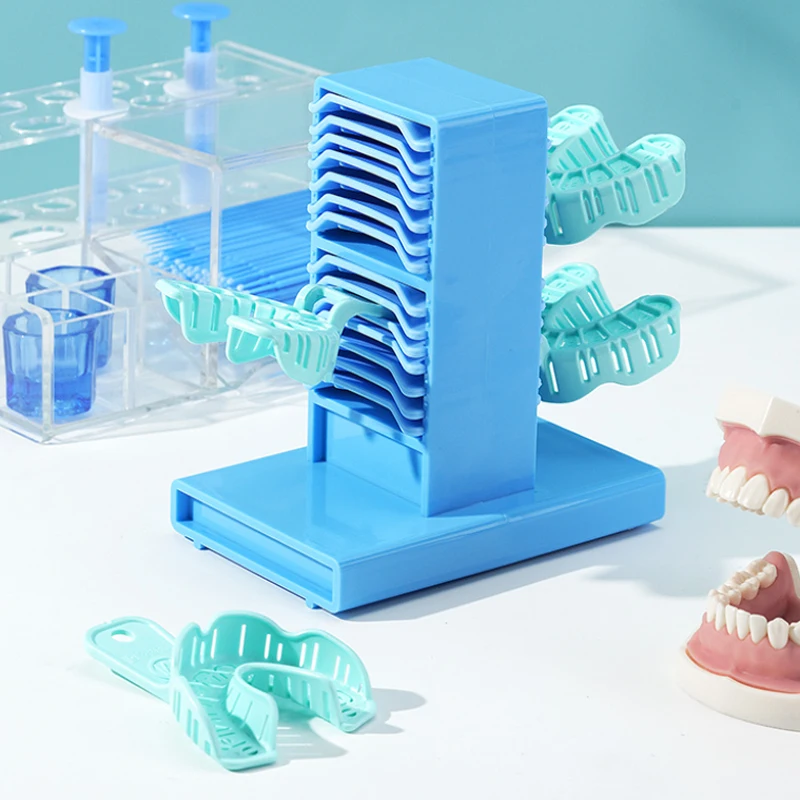 

Dental Blue Tray Bracket Oral Impression Taking Tray Placement Rack Dental Storage Drying Rack Plastic Box Dental Materials