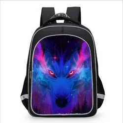 16 pollici The black Wolf Printing Satchel Laptop zaino zaino studente scuola borsa a tracolla borsa a matita viaggio adolescente