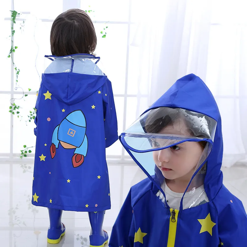 Fashion Toddler Rain Coat impermeable Children Rain Suit,students Primary School Rain Coat Poncho Backpack raincoat for children