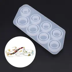 8Pcs Assorted Sizes Flat Rings Mold Collection Handmade DIY Making Ring Jewelry Silicone Mold Crystal Epoxy Mould Epoxy Resin