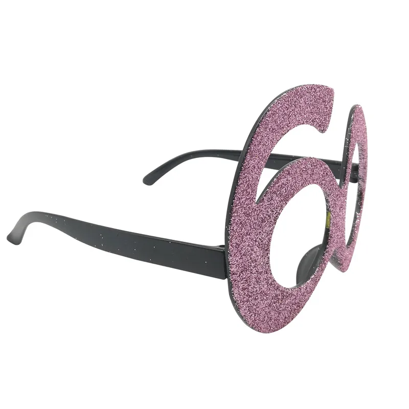 Rose Gold Number 40 50 60 Happy Birthday Glasses Photobooth 40th 50th 60th Birthday Party Gifts Anniversary Decoration Supplies