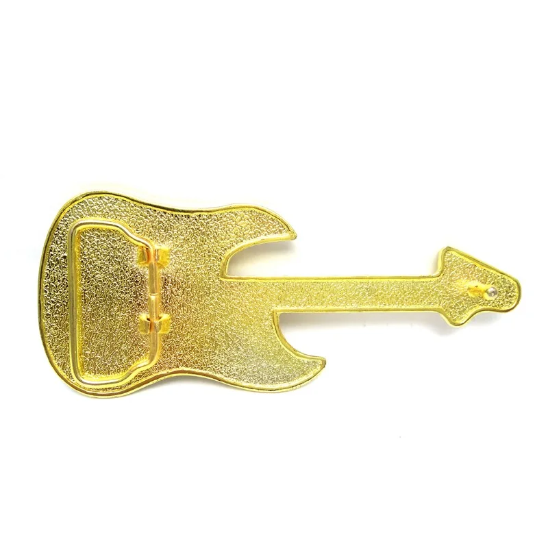 Golden Guitar Rhinestones Brilliant Musical Country Metal Belt Buckle for Men DIY Western Accessories, Drop Shipping Welcome