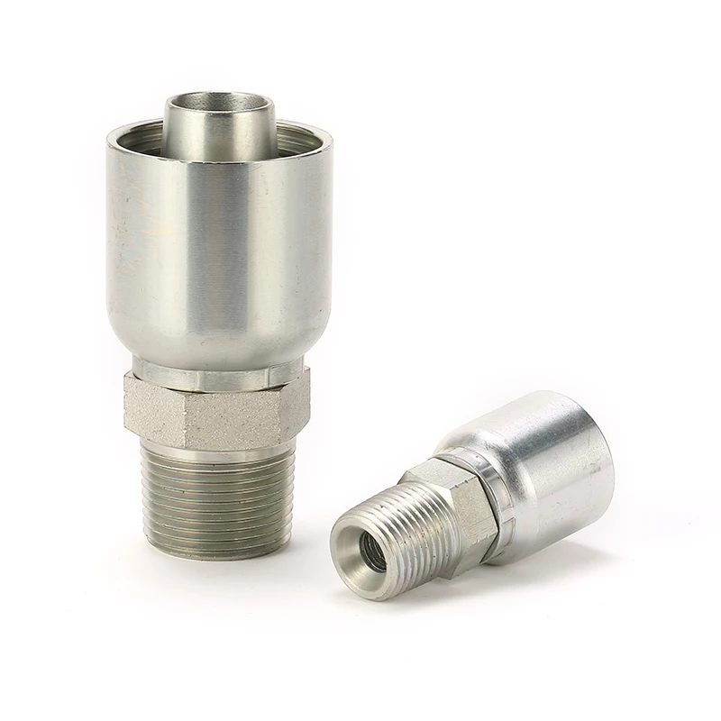 

100PCS NPT M 1/4''Threaded Joint,15611-04-04PKAST,One Piece Hydraulic Hose Fitting,Straight Crimped Fitting,1/4'' Hose Connector