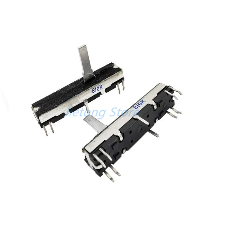 1 szt. Potencjometr suwakowy 45mm 4,5cm Kanał Stereo B10K Długość Osi 15mm Skok Suwaka 30mm