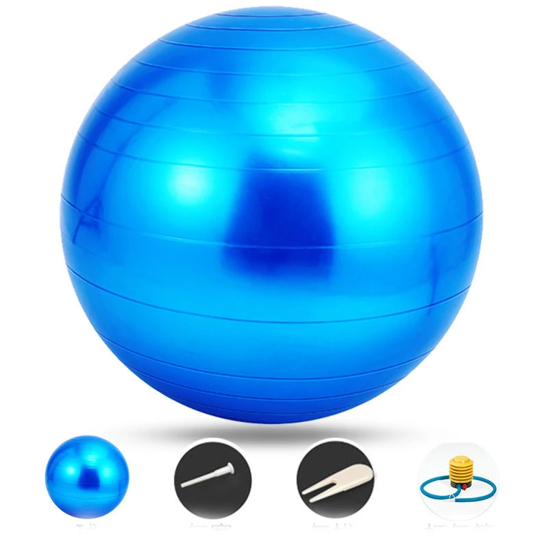 65cm Exercise Gym Yoga Ball Fitness Pregnancy Birthing Anti Burst Core Ball + Inflator Pump Sports Workout Massage Ball