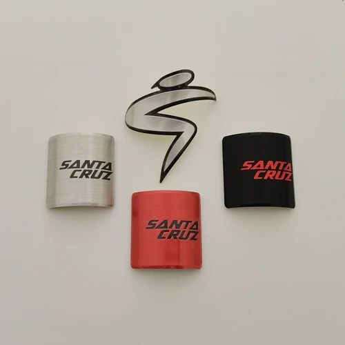 Imagen 2 del producto Insignia de bicicleta de Santa Cruz, pegatina de bicicleta de montaña, letrero decorativo personalizado DIY, pegatina de aleación de aluminio suave