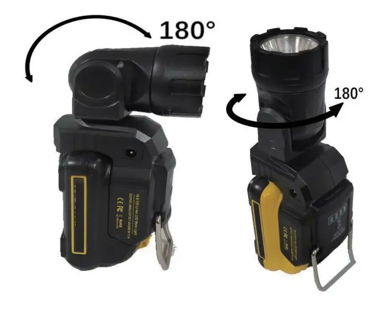 แบตเตอรี่ลิเธียมไอออน10.8โวลต์12โวลต์สำหรับ Makita สำหรับ DeWalt ไฟทำงานไร้สายโคมไฟสปอตไลท์ทำงานแบบพกพาโคมไฟ DCB120