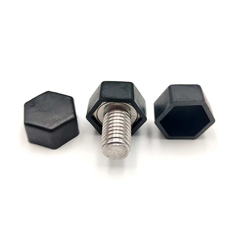 M6 M8 M10 Black Dome Protection Cap Covers Exposed Outer Hexagon Plastic PE Nut Bolt