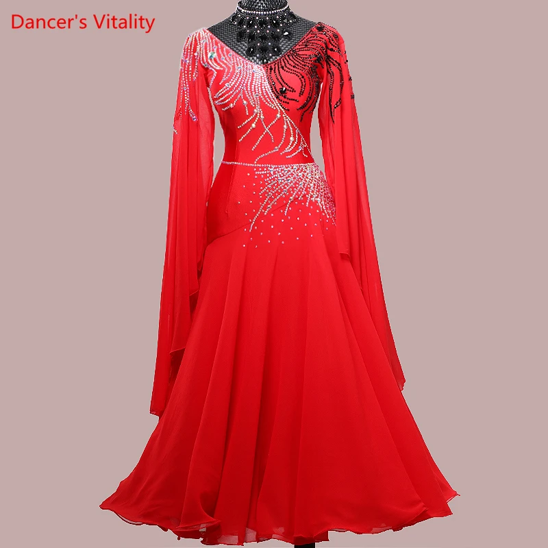 

Modern Dance Dress Female Adult Lycra Big Skirt Competition Costume High-end Custom Professional Performance Dancing Clothes