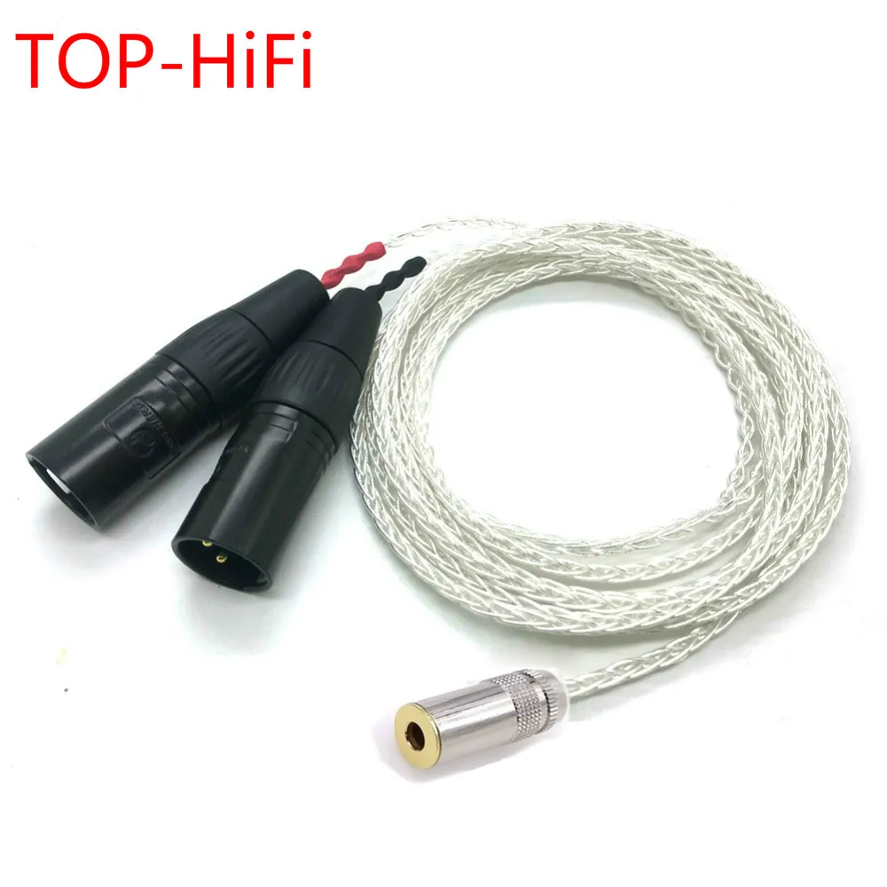 

TOP-HiFi 8 Cores Silver Plated 4.4mm Balanced Female to Dual 2x 3pin XLR Balanced Male Audio Adapter Cable